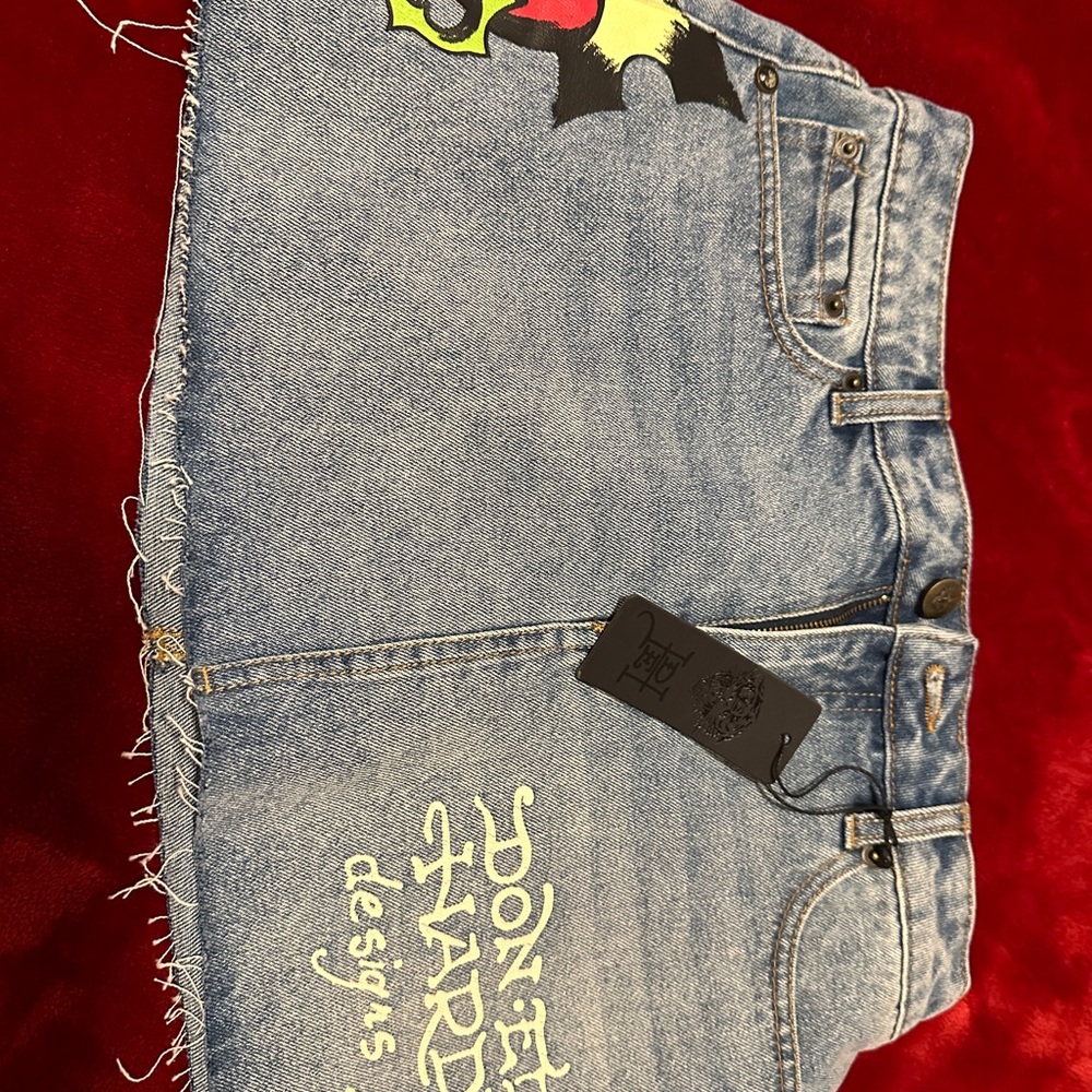 Ed Hardy Blue Denim Mini Skirt